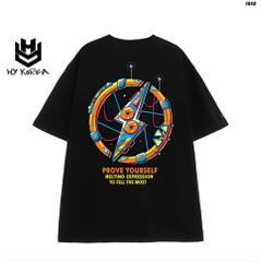 Áo phông nam nữ unisex form rộng tay lỡ Sấm sét 1048 HY KOREA