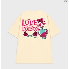 Áo thun tay lỡ unisex form rộng Love Poison 1030 HY KOREA