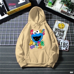 Áo Hoodie nam nữ Unisex Cute HY KOREA Cookie Monster 884 Vải Nỉ Bông