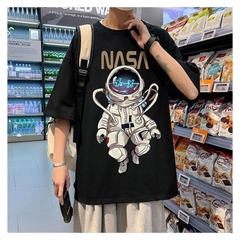 Áo Thun Nam Form Rộng Streetwear Áo Phông Unisex Basic Cotton Oversize Giá Rẻ In Phi Hành Gia 274