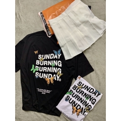TL33 Áo Thun Tay Lỡ Unisex SUNDAY BURNING