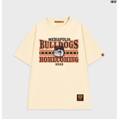 Áo thun tay lỡ cotton 75 form rộng Bulldogs 1012 HY KOREA