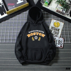 Áo Hoodie Unisex HY KOREA Boston 808 Vải Nỉ Bông