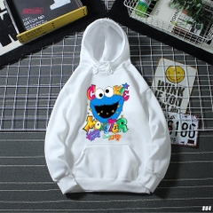 Áo Hoodie nam nữ Unisex Cute HY KOREA Cookie Monster 884 Vải Nỉ Bông