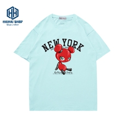 Áo thun form rộng tay ngắn nam nữ Gấu NewYork 925
