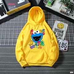 Áo Hoodie nam nữ Unisex Cute HY KOREA Cookie Monster 884 Vải Nỉ Bông