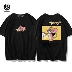 Áo Thun Tay Ngắn Tom & Jerry In KTS Form Rộng Unisex Nam Nữ, Cotton 75%, Co Giãn, Loại Tốt,HaiHaiShop