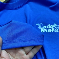 Áo Thun Tay Lỡ UNDERBROKEN Cotton Cổ tròn Màu Xanh