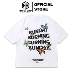 TL33 Áo Thun Tay Lỡ Unisex SUNDAY BURNING