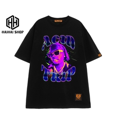 Áo thun nam nữ unisex tay lỡ phông form rộng Rapper tím Trip 604