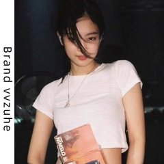 Áo thun croptop trơn HY KOREA dáng ngắn ôm nữ tay ngắn Freesize