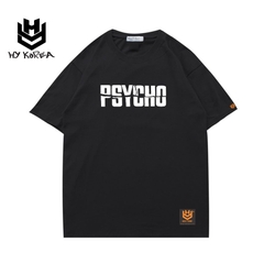 Áo Thun HY Korea Nam Nữ Form Rộng Tay Ngắn In Hình PSYCHO Chính Hãng, Vải Cotton 75% Co Giãn 4 Chiều, DC232