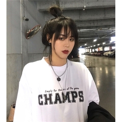 TLDC23 Áo Thun Lỡ In Decal Hàn Quốc Champs