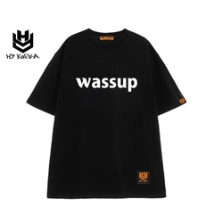 Áo phông tay lỡ nam HY KOREA nam nữ form rộng Wassup 305