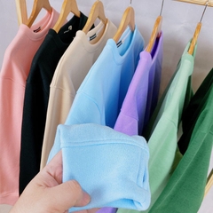 [Mã LT50 giảm 50K đơn 150K] Áo Sweater Nam Nữ HY KOREA Trơn Chất Nỉ Bông Dày Dặn Form Rộng Freesize Unisex