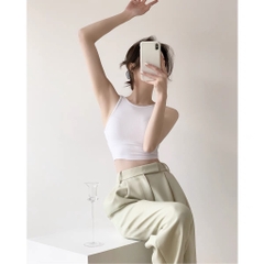 Áo croptop ba lỗ trơn HY KOREA dáng ngắn ôm nữ Freesize