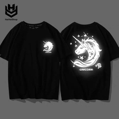 Áo Thun Phản Quang Unicorn Cotton 75% Form Rộng Unisex Nam Nữ Rẻ Đẹp HaiHaiShop, Ken T-Shirt.