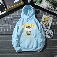 Áo khoác hoodie unisex HY KOREA Cún Physibal 1052 Vải Nỉ Bông