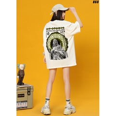 Áo Thun Tay Lỡ Unisex Cotton 100 Form Rộng Tượng nữ 868.
