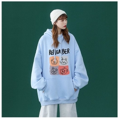Áo hoodie nam nữ Áo sweater nỉ nam nữ from rộng Unisex chất nỉ ngoại 2 lớp dày dặn Remember DC302