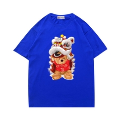 Áo thun tay ngắn unisex nam nữ form rộng Gấu Lân 933