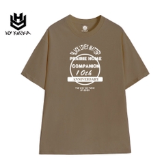 Áo Phông Cotton 100 Tay Lỡ Unisex HY Korea chữ Compainion 10th 731.