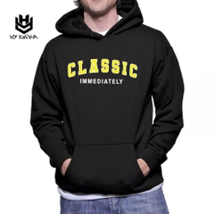 Áo Hoodie chữ Classic 762 HY KOREA Unisex Vải Nỉ Bông Mềm Dày