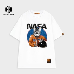 Áo Thun Unisex 75 Cotton Form Rộng Tay Lỡ Oversize Mèo NASA 579