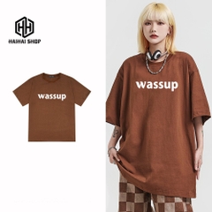 Áo thun Tay Lỡ Unisex Wassup 305 màu Nâu