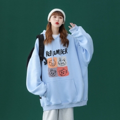 Áo hoodie nam nữ Áo sweater nỉ nam nữ from rộng Unisex chất nỉ ngoại 2 lớp dày dặn Remember DC302