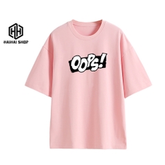 Áo Phông Đôi Tay Lỡ In hình OOPS 455 Cotton 100 Quảng Châu Màu Pastel