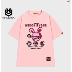 Áo thun nam nữ Thỏ hồng Mischievous 887 HY KOREA unisex