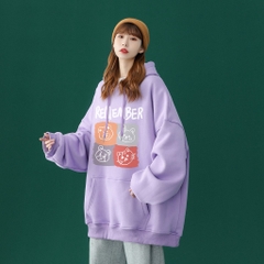 Áo hoodie nam nữ Áo sweater nỉ nam nữ from rộng Unisex chất nỉ ngoại 2 lớp dày dặn Remember DC302