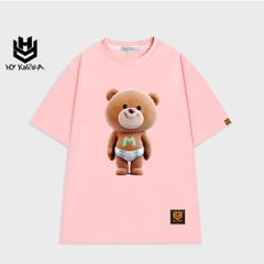 Áo phông cute tay lỡ HY KOREA nam nữ form rộng in hình Gấu Baby 475