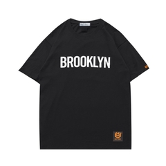 Áo thun tay ngắn nam nữ form rộng unisex in hình Brooklyn 326 Vải cotton 75% co giãn 4 chiều