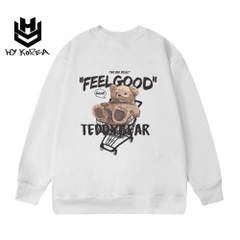 Áo khoác sweater nữ HY KOREA Chất Nỉ Bông In Hình TeddyBear 345 Form Rộng