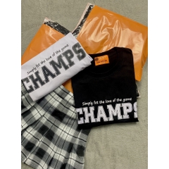TLDC23 Áo Thun Lỡ In Decal Hàn Quốc Champs
