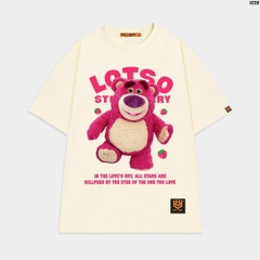 Áo thun tay lỡ cặp đôi HY KOREA Gấu Lotso Love's sky 1226 nam nữ form rộng