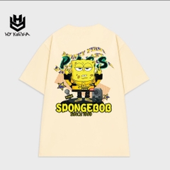 Áo thun form rộng tay lỡ Bọt biển Spongebob 708 HY KOREA nam nữ