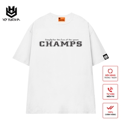 TLDC23 Áo Thun Lỡ In Decal Hàn Quốc Champs