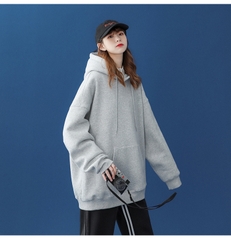 Áo Hoodie Trơn Màu Xám Tiêu