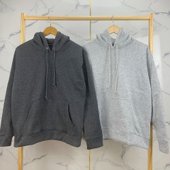 Áo Hoodie Trơn Màu Xám Đậm