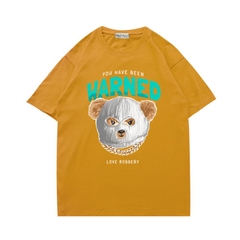 Áo thun unisex tay ngắn nam nữ form rộng Gấu WARNED 936