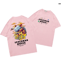 Áo thun tay ngắn nam nữ Vải cotton 75% form rộng Gấu Spaceman 1023 HY KOREA