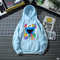 Áo Hoodie nam nữ Unisex Cute HY KOREA Cookie Monster 884 Vải Nỉ Bông