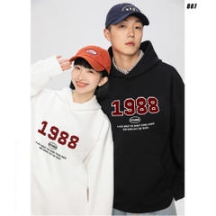 Áo Hoodie Couple Nam Nữ in hình 1988 HY KOREA  807 Vải Nỉ Bông