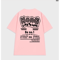 Áo thun form rộng nam nữ tay lỡ HY KOREA Hong 1033