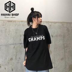 TLDC23 Áo Thun Lỡ In Decal Hàn Quốc Champs