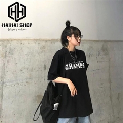 TLDC23 Áo Thun Lỡ In Decal Hàn Quốc Champs
