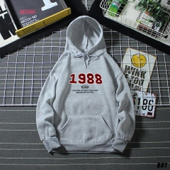 Áo Hoodie Couple Nam Nữ in hình 1988 HY KOREA  807 Vải Nỉ Bông